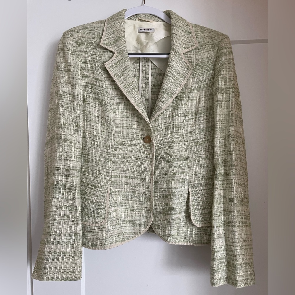 Women's Cream Tweed Blazer